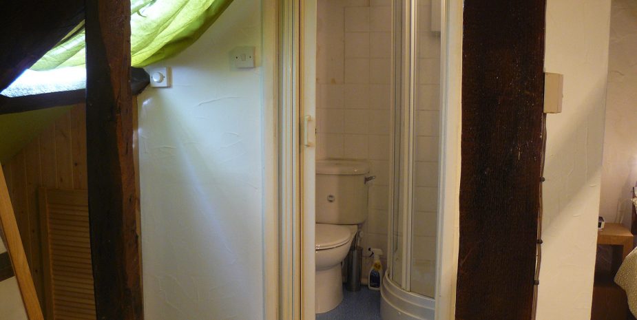 Ensuite shower room in attic bedroom